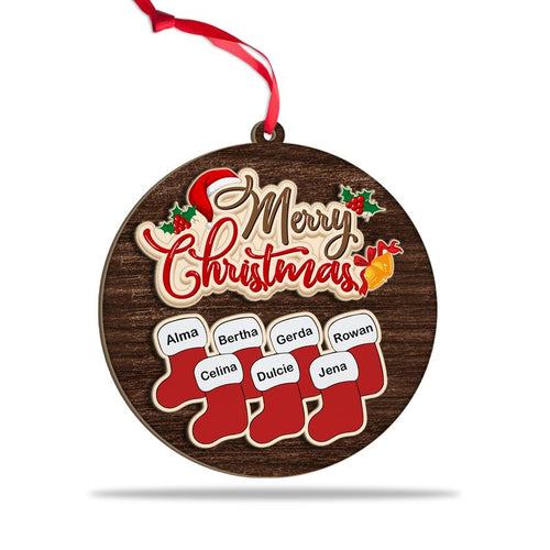 Personalized 2 Layered Piece Wooden Ornament