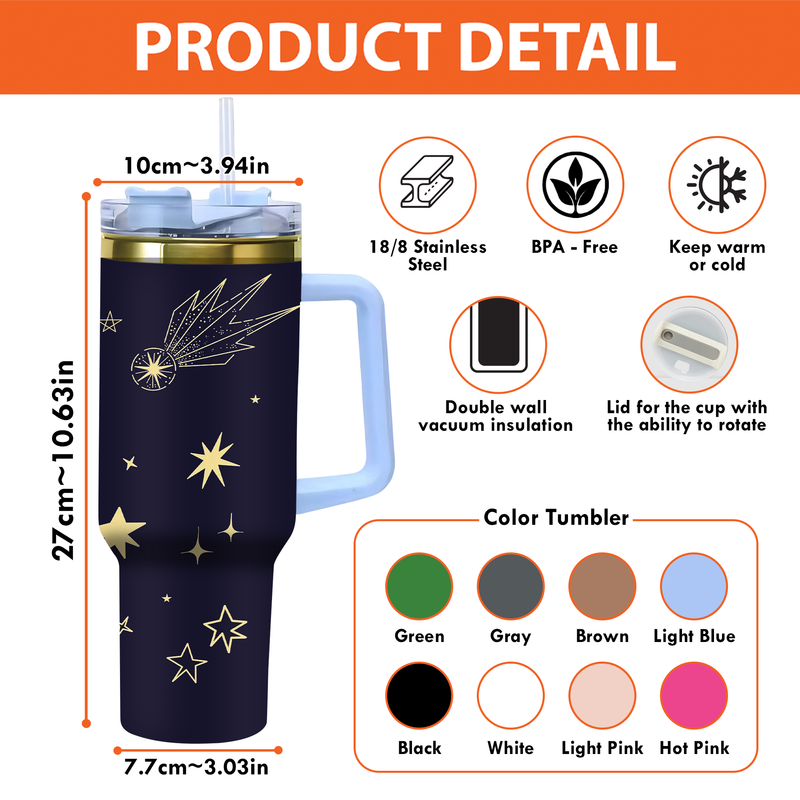 Personalized 40Oz Gold Stainless Steel Tumbler