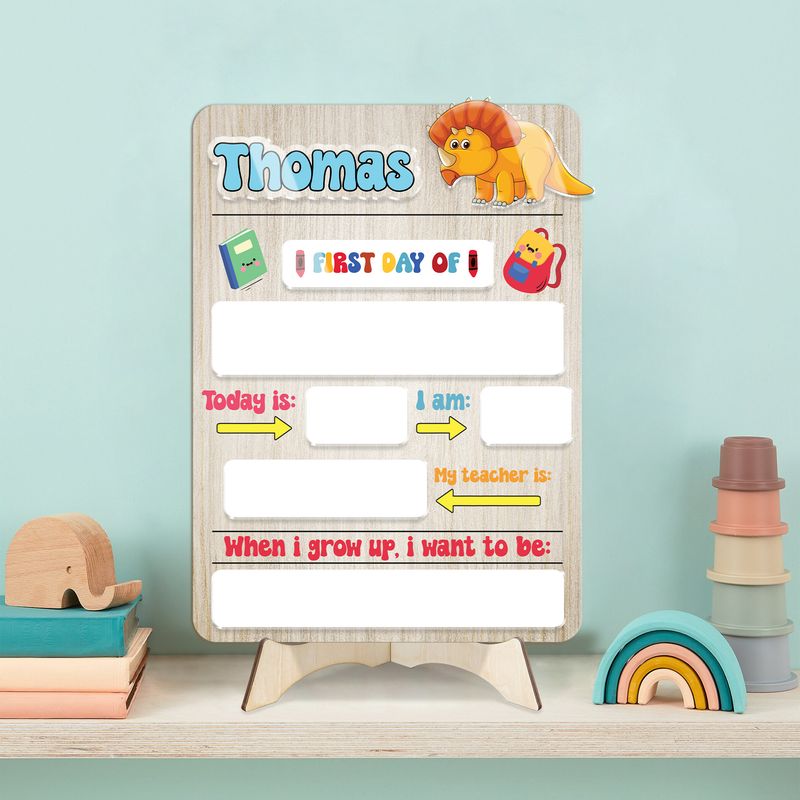 Personalized Wooden Reusable School Sign