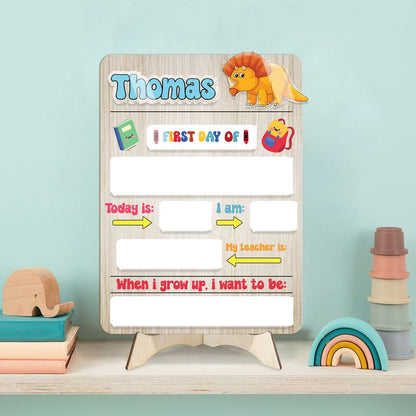 Personalized Wooden Reusable School Sign