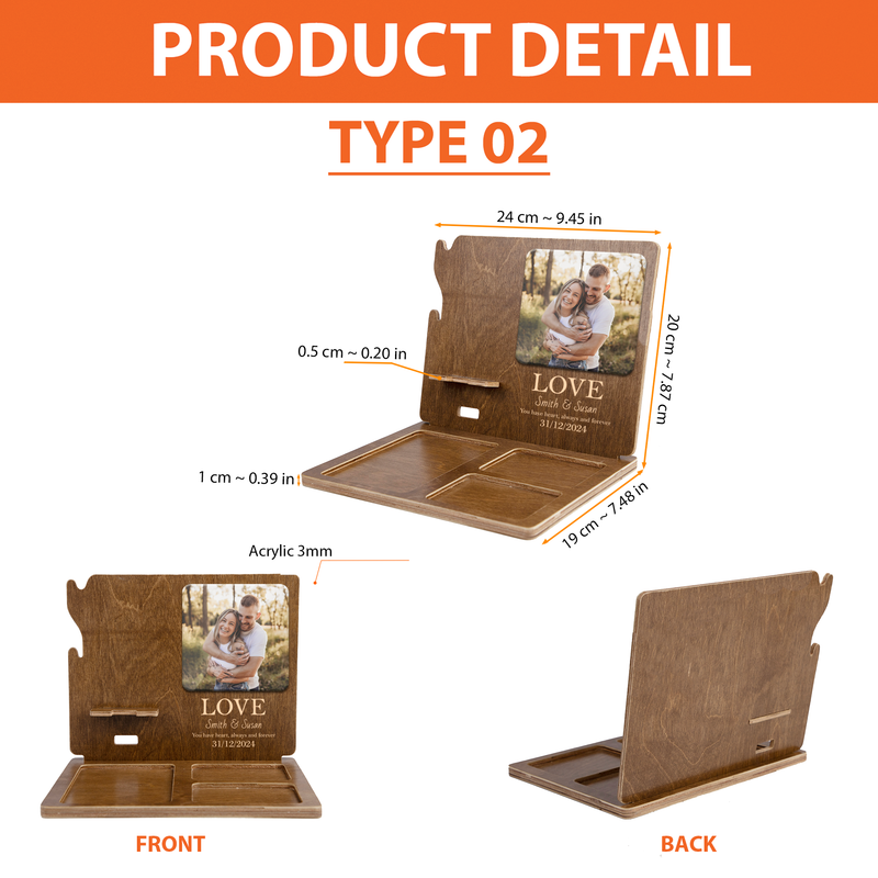 Personalized Docking Station With Acrylic Photo