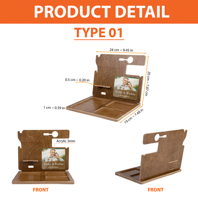 Personalized Docking Station With Acrylic Photo