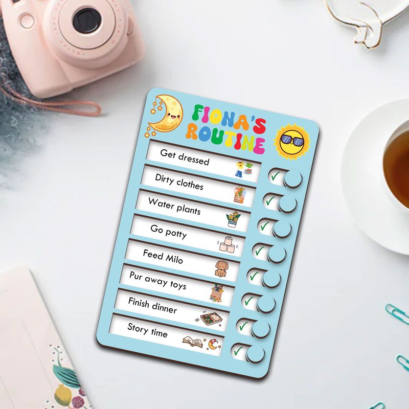 Personalized Wooden Daily Routine Chart