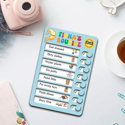 Personalized Wooden Daily Routine Chart