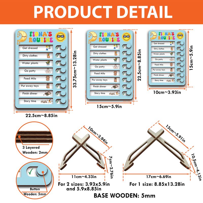 Personalized Wooden Daily Routine Chart