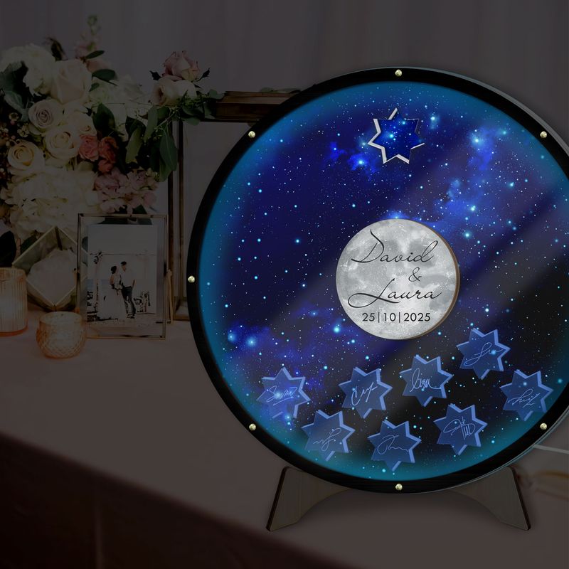Personalized Wedding Guest Book with Led Lights
