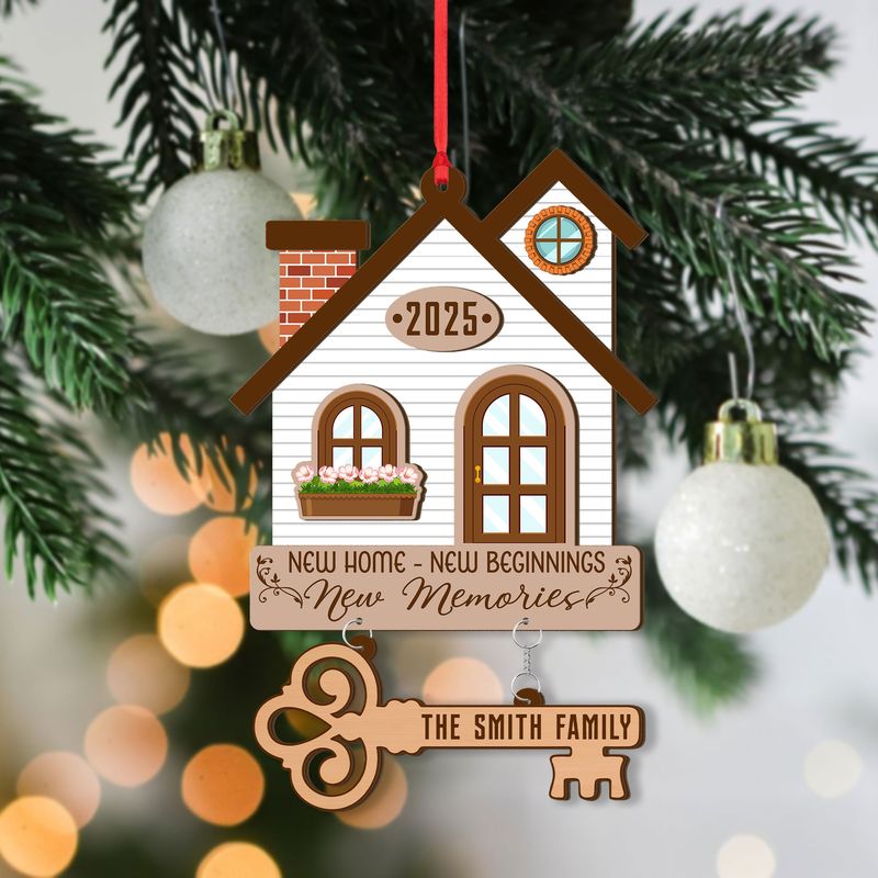 Personalized 2 Layered Piece Wooden Ornament