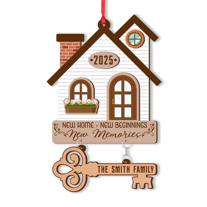 Personalized 2 Layered Wooden Ornament with Hanging Piece