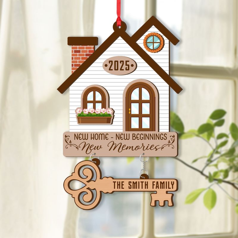 Personalized 2 Layered Wooden Ornament with Hanging Piece