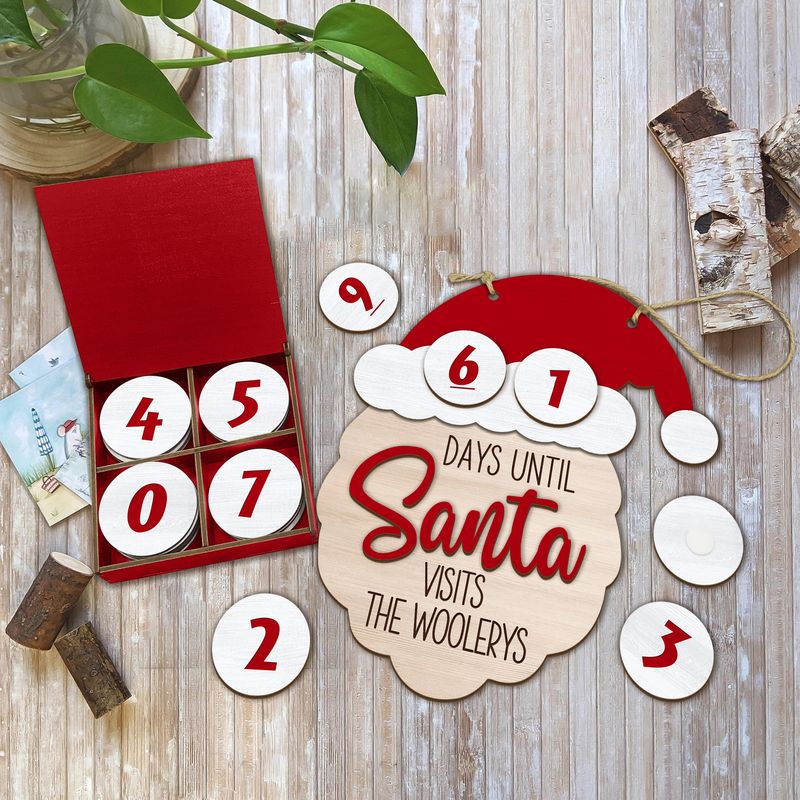 Personalized Wooden Countdown Sign With Piece And Box