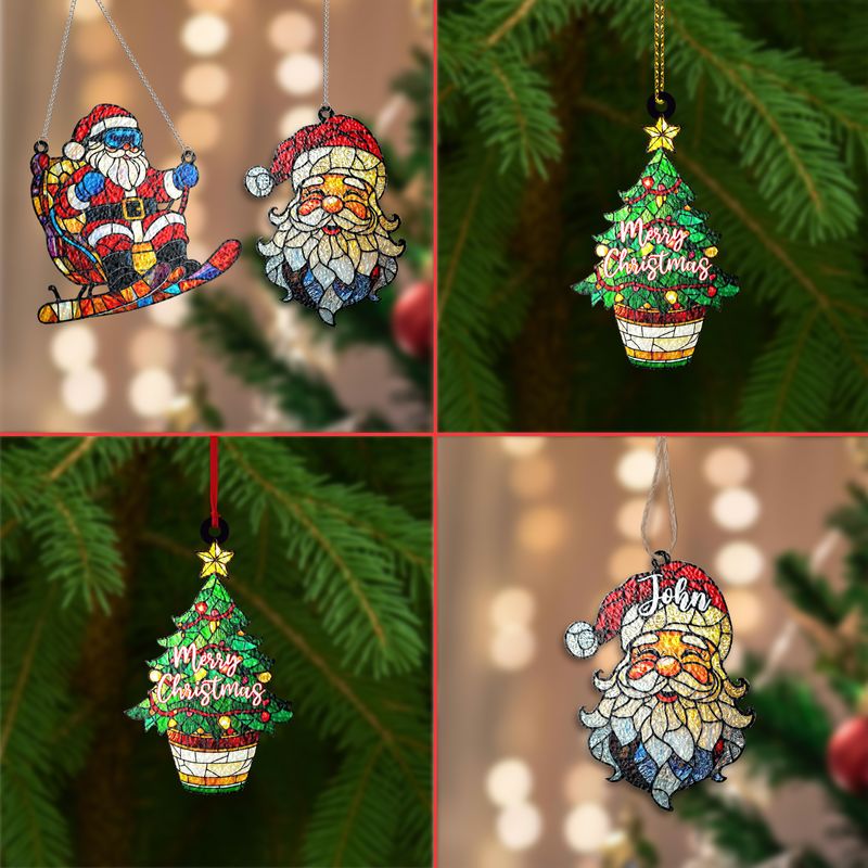 Personalized Wavy Acrylic Christmas Ornament