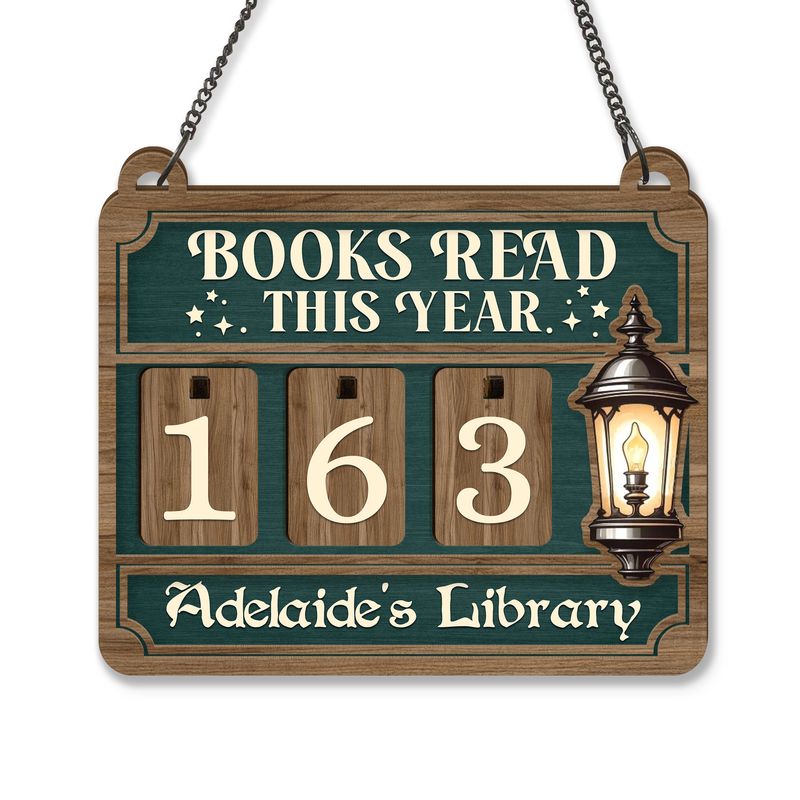 Personalized Wooden Books Read Tracker