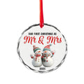 Personalized Round Glass Christmas Ornament With Acrylic Pieces