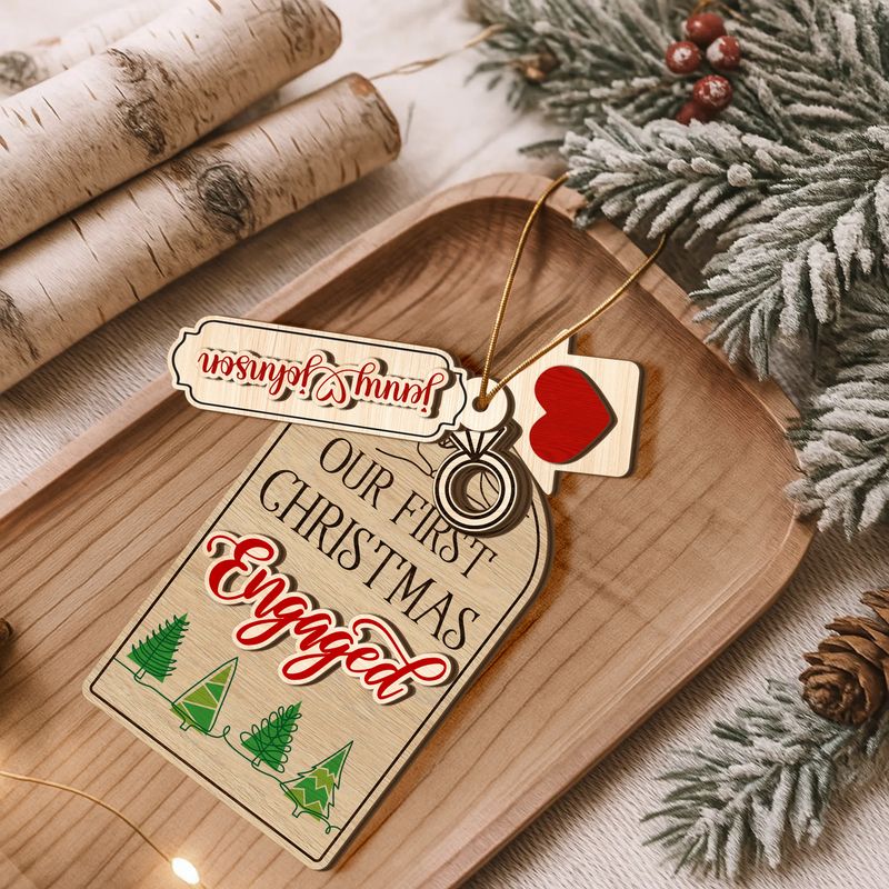 Personalized Wooden Christmas Ornament With Charms