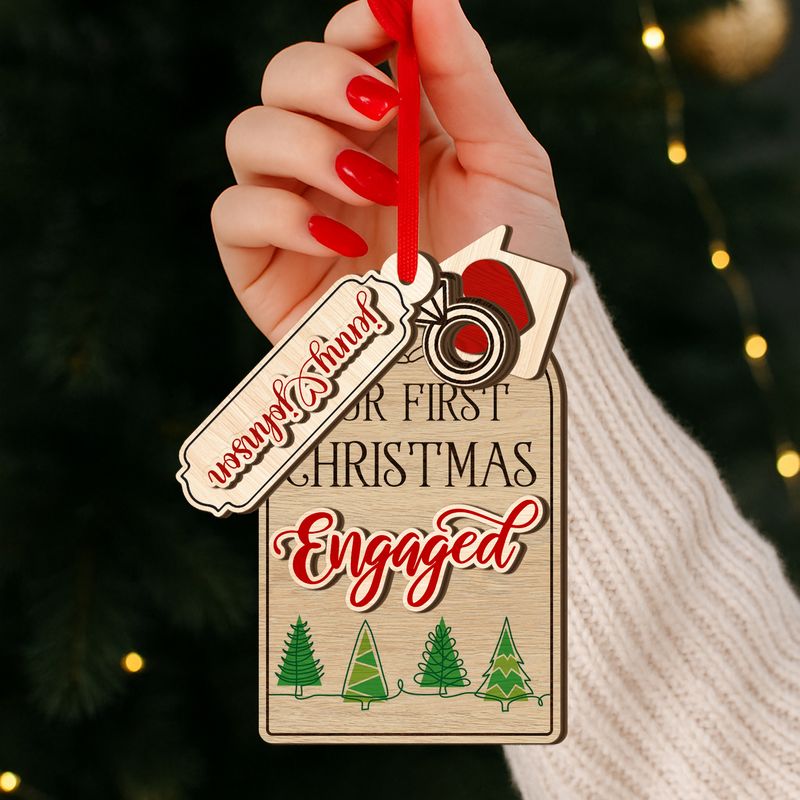 Personalized Wooden Christmas Ornament With Charms
