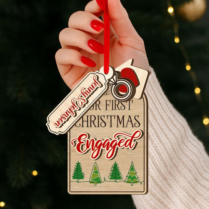 Personalized Wooden Christmas Ornament With Charms