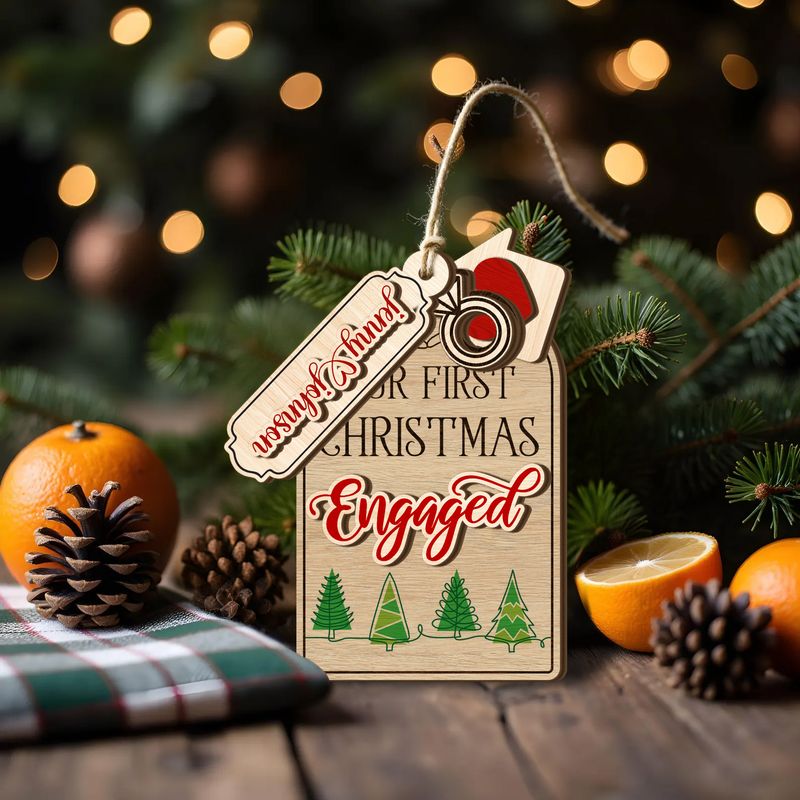 Personalized Wooden Christmas Ornament With Charms