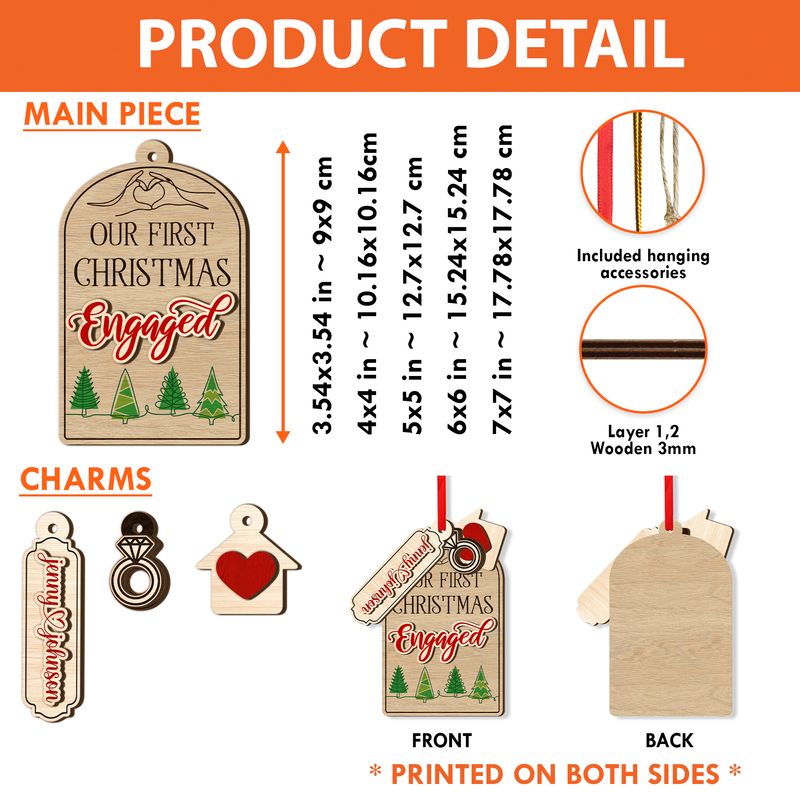 Personalized Wooden Christmas Ornament With Charms