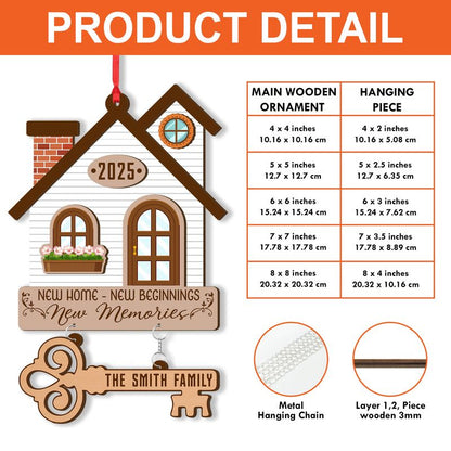Personalized 2 Layered Wooden Ornament with Hanging Piece