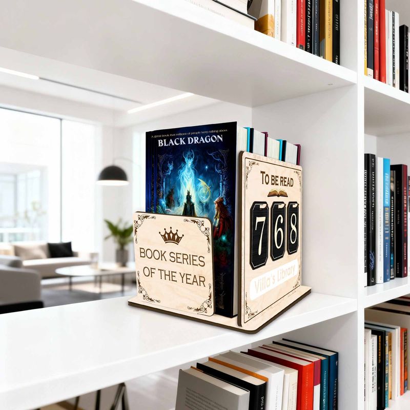 Personalized Wooden Books Read Tracker