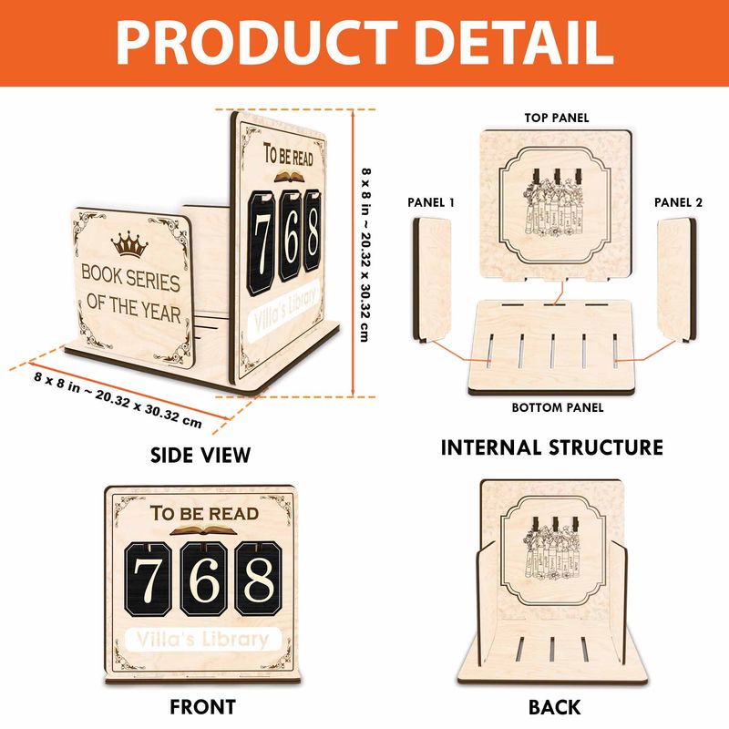 Personalized Wooden Books Read Tracker