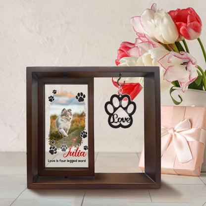 Personalized Rotating Photo Frame With Acrylic Hanging Charm