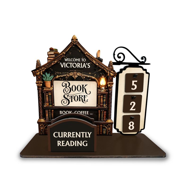 Custom Shape 2-Layer Wooden Book Stand With Reading Counter