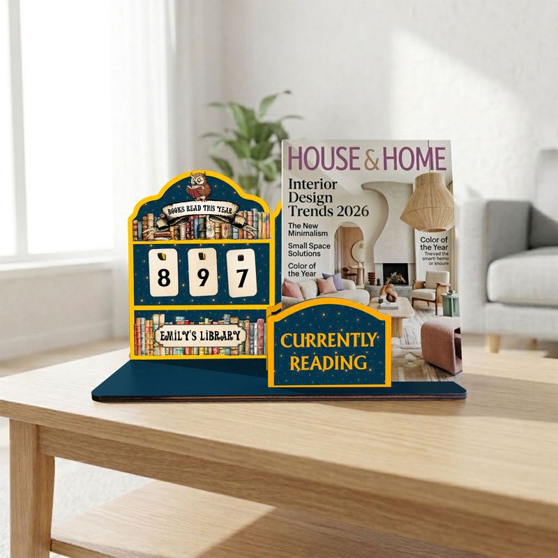 Personalized Wooden Book Stand With Reading Counter