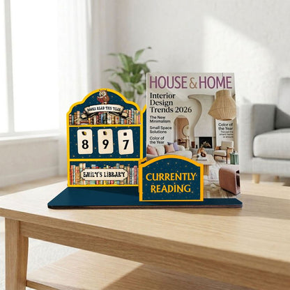 Personalized Wooden Book Stand With Reading Counter