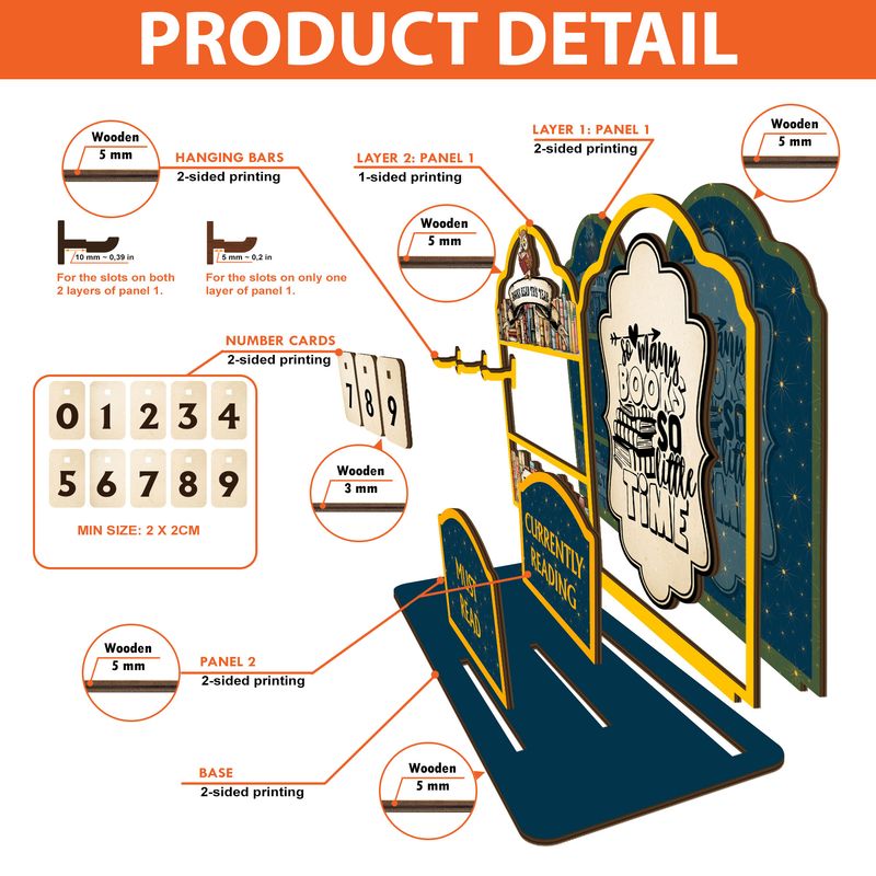 Personalized Wooden Book Stand With Reading Counter