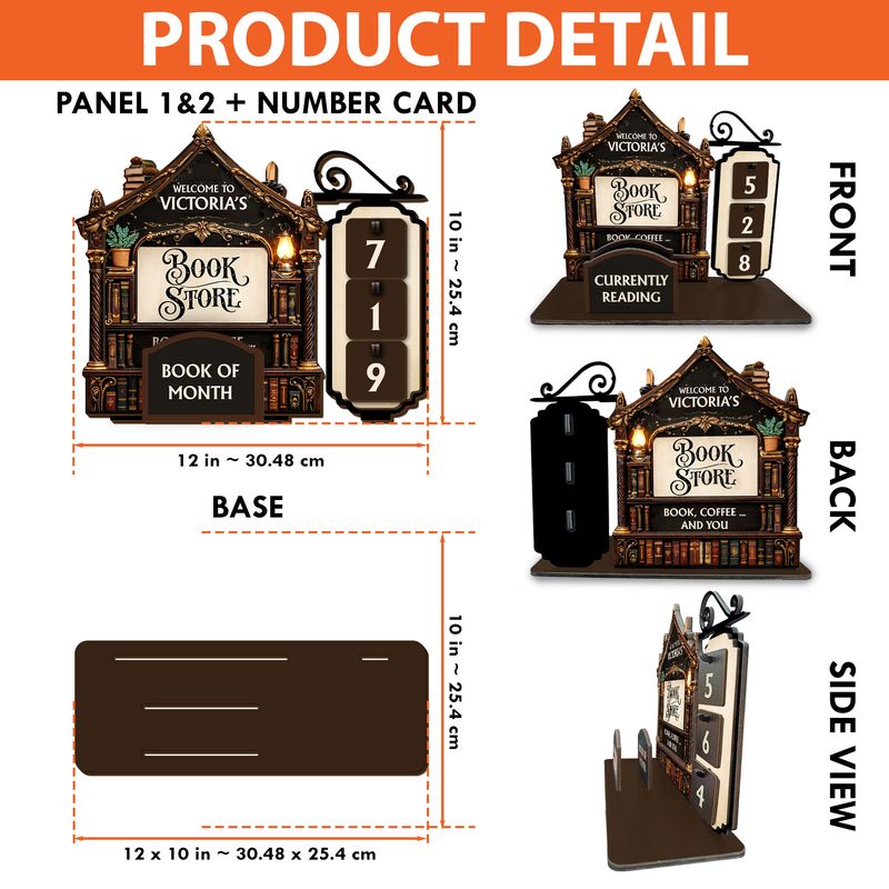 Personalized Wooden Book Stand With Reading Counter