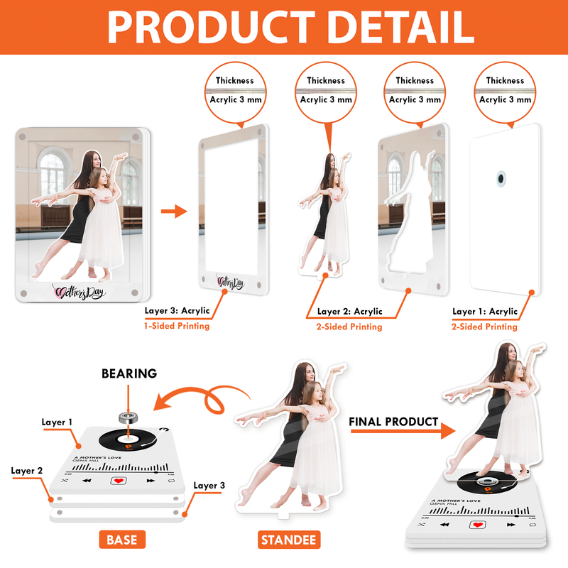 Personalized Acrylic Rotating Standee