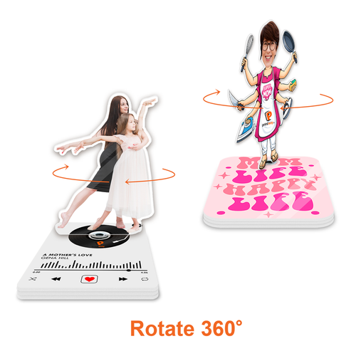 Custom Shape 3-Layer Acrylic Rotating Standee