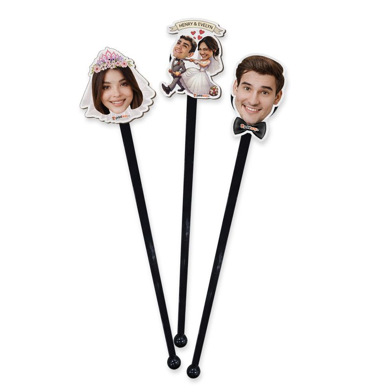 Custom Shape 1-Layer Wooden Photo Drink Stirrer