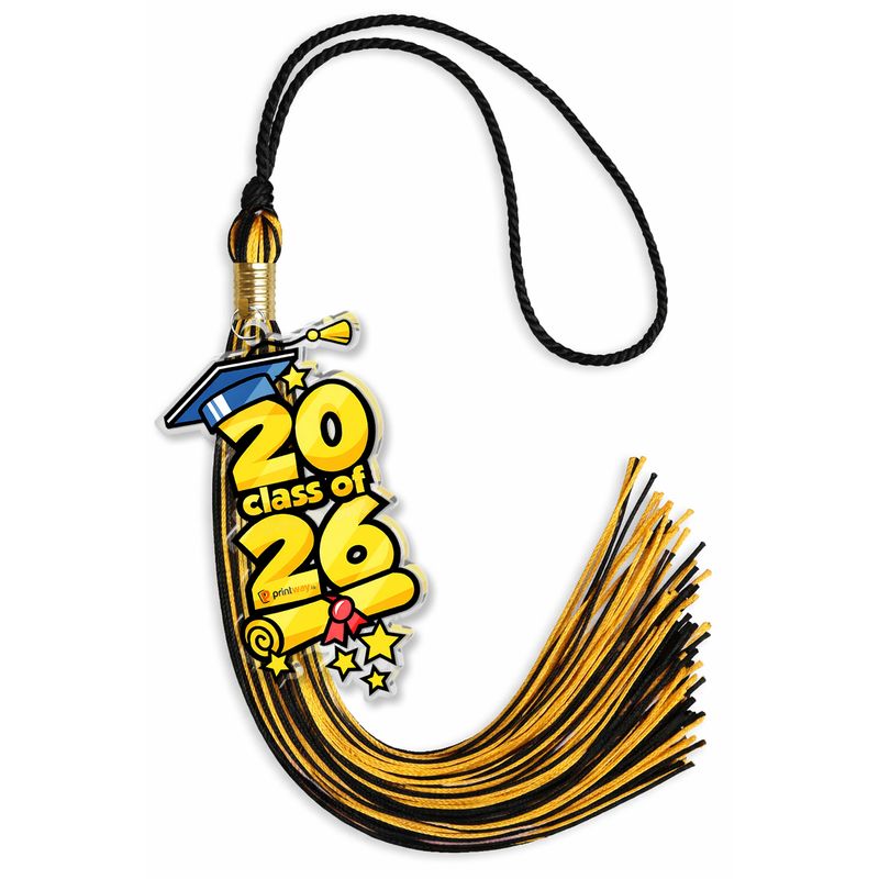 Personalized Graduation Tassel With Custom Shape 1-Layer Acrylic Charm