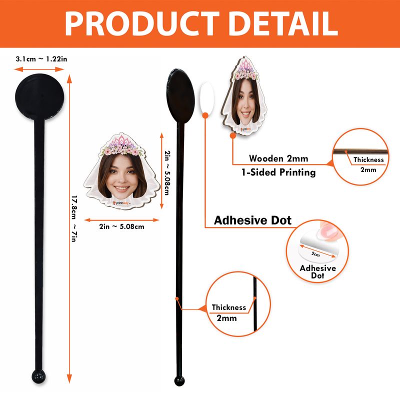 Personalized Wooden Photo Drink Stirrer